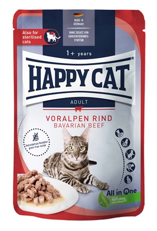HappyCat våt/sås, nötkött, 85 g