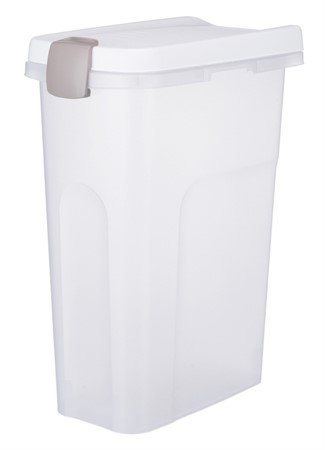 Fodertunna, 25 l/, 24 × 51 × 39 cm, transparant/vit