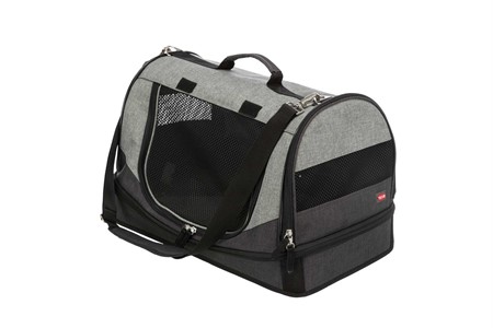 Transportväska Holly m. bädd <15 kg 30x30x50 cm, svart/grå