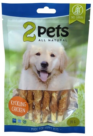 2pets Tuggpinne m kycklingfilé 12cm 6-pack, 70g