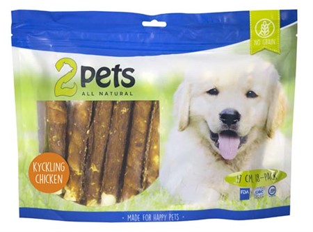 2pets Tuggrulle m kycklingfilé 17cm 18-pack XL, 840g