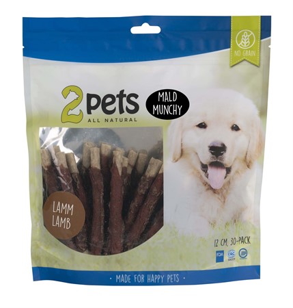 2pets Tuggpinne mald, lamm, 12cm, 30-pack, 400g