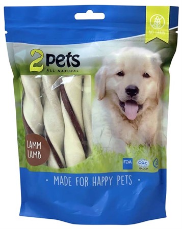 2pets Tuggtwister m lamm, Medium, 170 g