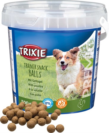 PREMIO Trainer Snack Balls m. fågel, 500g plasthink