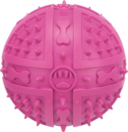Gummiboll knottrig m pip 9,5 cm, rosa
