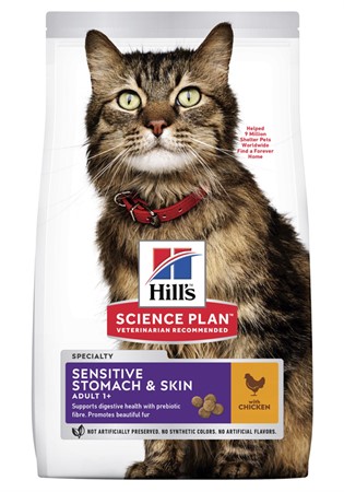 Hills Feline Adult Sen.Stomach & Skin Chicken 1.5kg