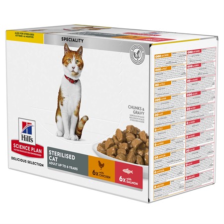 Hills Feline Adult Sterilised Salmon & Chicken 12x85g