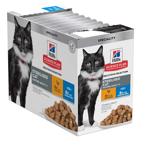 Hills Feline Mature Sterilised Chicken & Ocean Fish 12x85g