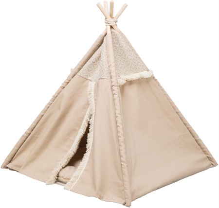 Boho tipi tält, 55 × 65 × 55 cm, beige