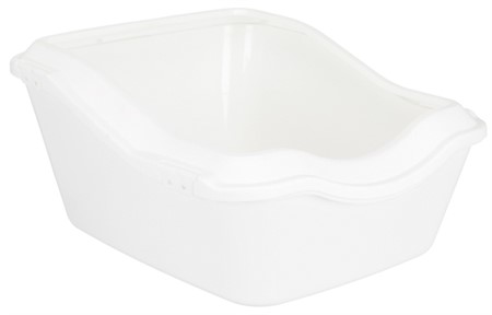 Kattlåda Cleany Cat m kant, 45 x 21 (29) x 54 cm, vit