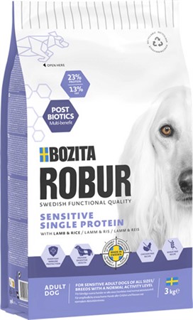 Bozita Robur Adult Sens. Single Prot. Lamb 3kg