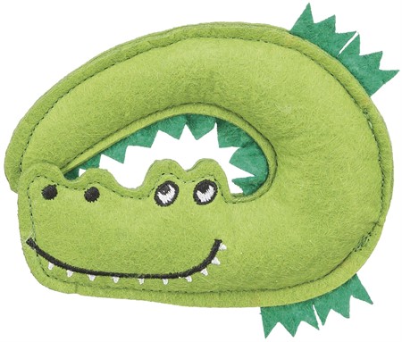 Krokodil, filt, kattmynta, 10,5 cm