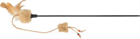 Kattvippa med fjädrar/boll, catnip, 54 cm