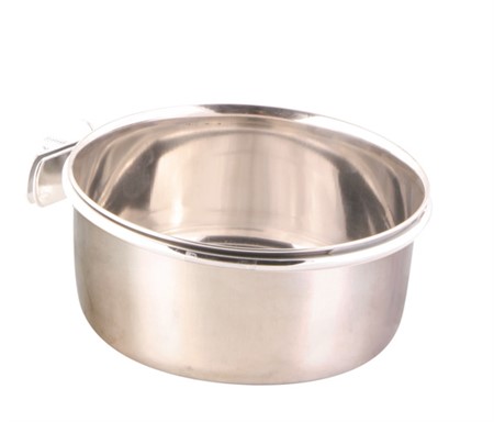 Foderkopp Rostfri med Hållare, 600 ml/ø 12 cm