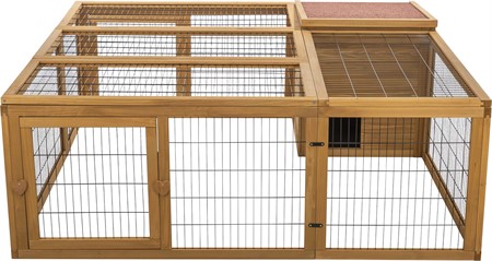 Utehage med koja, trä, 150 × h53 × 150 cm, brun