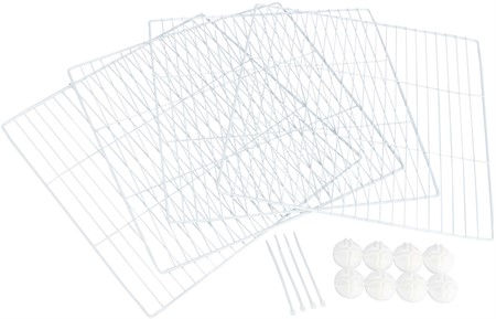 4 sektioner för innehage #62460, metall, 35 × 35 cm, vit