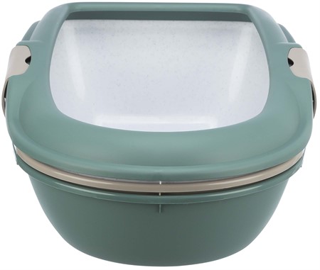 JP, Kattlåda, med kant, seperering, 39 × 22 × 59 cm, petrol/grå