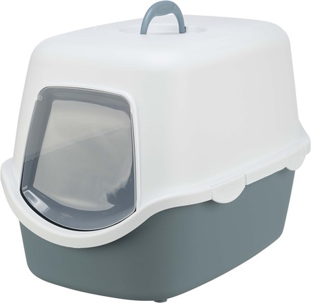 JP, Kattlåda, med huv, 40 × 40 × 56 cm, blå/vit