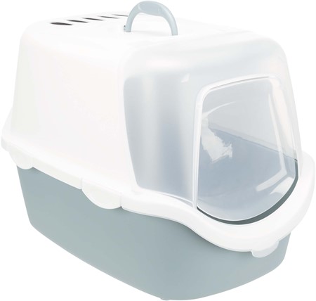 JP, Kattlåda, med huv, 40 × 40 × 56 cm, blå/vit