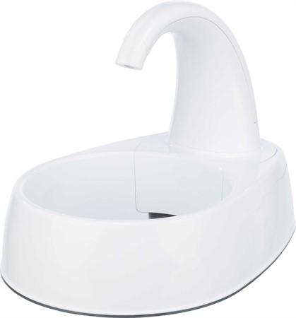 Vattenfontän Curved, plast, 2.5 l/25 × 24.5 × 35 cm, vit