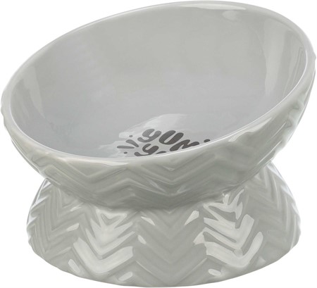 Matskål, upphöjd, keramik, 0.35 l/ø 17 cm, grå