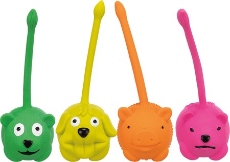 Latexdjur med svans, ø 6 cm, expo