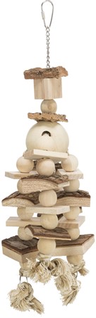 Fågelleksak m rep, 35 cm