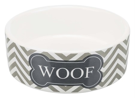 JP, Skål, keramik, hund, 0.3 l/ø 12 cm, cream/grå