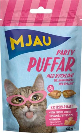 Mjau Partypuffar kyckling 60g