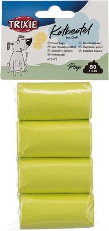 Bajspåsar, citrondoft, 4 rullar x 20 st, gul, M