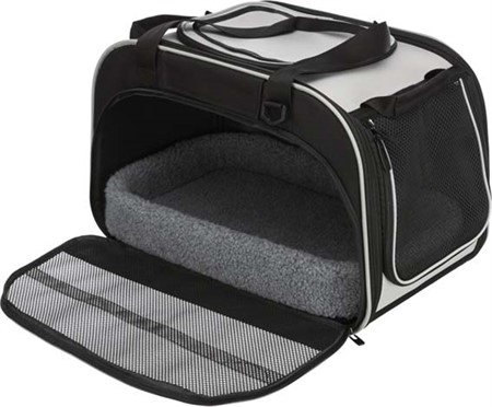 Transportväska Valery m. bädd <9 kg 29 × h31 × 49 cm, svart/grå