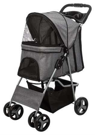 Djurvagn Buggy, hopfällbar, 47×h100×80 cm, upp t. 15 kg, grå