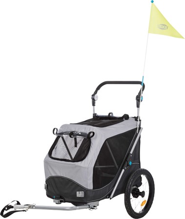 Cykelvagn, quick-fold,M: 63 × 95 × 90/132 cm, grå